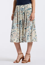 Buffalo David Bitton Lupita Women's Floral Print Tiered Midi Skirt color PAISLEY