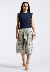 Buffalo David Bitton Lupita Women's Floral Print Tiered Midi Skirt color PAISLEY