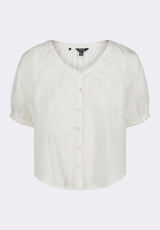 Buffalo David Bitton Saarik Women's Textured Button-Front Puff Sleeve Blouse color