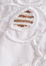 Buffalo David Bitton Sorcha Women's Short-Sleeve Cropped Shirt with Embroidered Floral Details color WHITE