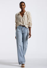 Buffalo David Bitton Maylah Women's Floral Print Long-Sleeve Smocked Blouse color