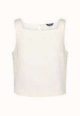 Benedita Women's Sleeveless Linen Top, Blanc - WT0186P