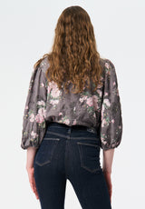 Emilijah Women's Romantic Puff Sleeve Floral Blouse color FLORAL BOUQUET