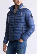 Doudoune matelassée avec capuche contrastante Vince pour hommes, noir - OBMFE003