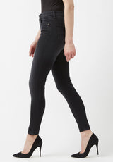 Skylar Women's High Rise Skinny Jeans, Faded Black - BL15664