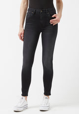 Skylar Women's High Rise Skinny Jeans, Faded Black - BL15664