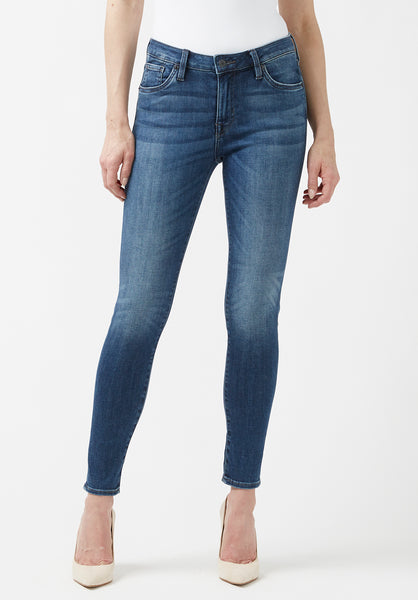 Jean taille mi-haute et coupe skinny pour femme Alexa, bleu - BL15669