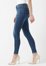 Jean taille mi-haute et coupe skinny pour femme Alexa, bleu - BL15669