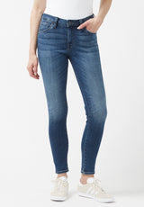 Jean taille mi-haute et coupe skinny pour femme Alexa, bleu - BL15669