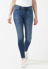 Jean taille mi-haute et coupe skinny pour femme Alexa, bleu - BL15669