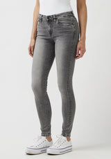 Jean taille mi-haute et coupe skinny pour femme Alexa, gris délavé - BL15671