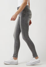 Jean taille mi-haute et coupe skinny pour femme Alexa, gris délavé - BL15671