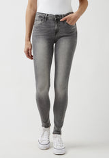 Jean taille mi-haute et coupe skinny pour femme Alexa, gris délavé - BL15671