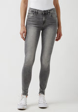 Jean taille mi-haute et coupe skinny pour femme Alexa, gris délavé - BL15671