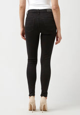 Alexa Women's Mid Rise Skinny Jeans, Black - BL15672