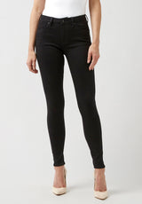 Alexa Women's Mid Rise Skinny Jeans, Black - BL15672