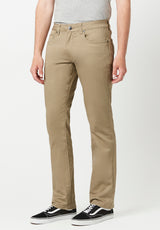Pantalon Droit Straight Six en Sergé Beige Foncé - BM16083