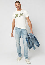 Jean étroit pour homme Slim Ash, indigo délavé - BM22784