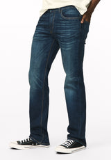 Jean droit décontracté pour homme Driven, indigo sablé - BM22640