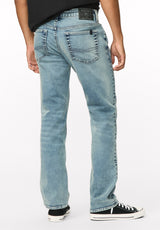 Six Men's Straight Freedom Flex Jeans, Sanded Wash - BM22998