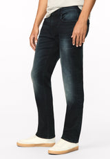 Six Men's Straight Freedom Flex Jeans, Dark and Sanded - BM22999