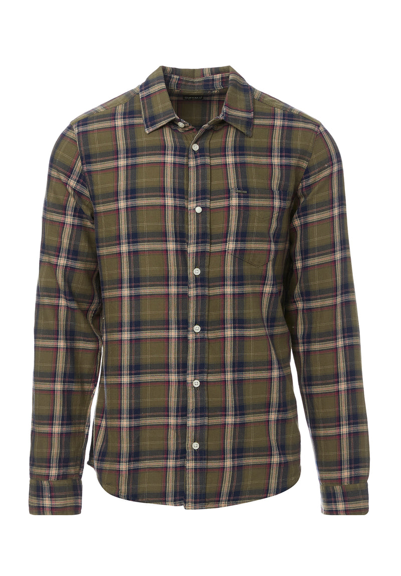 Sago Men's Long-Sleeve Shirt in Olive Green Plaid – Buffalo Jeans CA