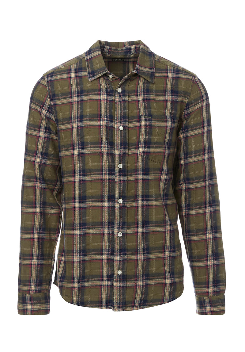 Regular Fit Flannel Shirt - Dark green/plaid - Men