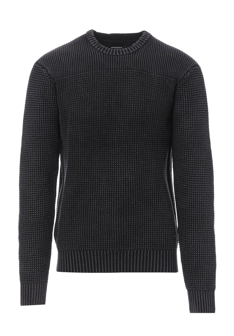 Buffalo David Bitton Washy Black Men’s Sweater - BM24184  
