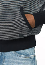Wanto chandail rayé à capuchon pour homme, Baleine - BM24905