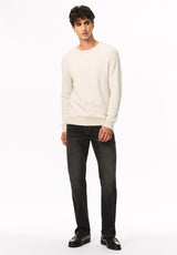 Wiles chandail texturé à col rond pour homme, Lait - BM24908