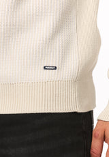 Wiles chandail texturé à col rond pour homme, Lait - BM24908