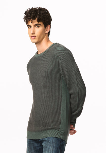 Wiles chandail texturé à col rond pour homme, Vert foncé - BM24908
