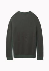 Wiles chandail texturé à col rond pour homme, Vert foncé - BM24908