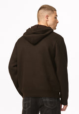 Waolo Men's Geometric Pattern Sweater Fleece Hoodie, Dark Earth - BM24918