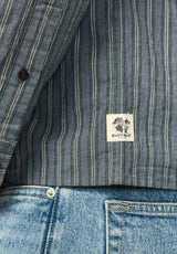 Satoshi chemise rayée à manches longues pour homme, Indigo vintage - BM24922