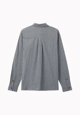 Satoshi chemise rayée à manches longues pour homme, Indigo vintage - BM24922