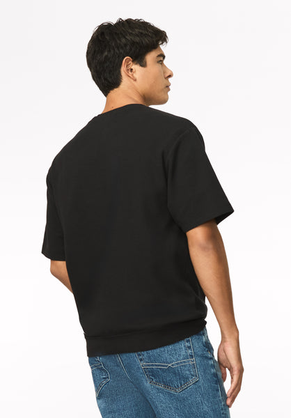 Kafael Men's Textured Short Sleeve Henley, Black - BM24940