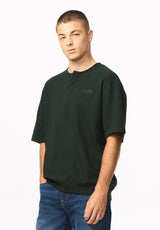 Kafael henley texturé à manches longues pour homme, Mer foncée - BM24940