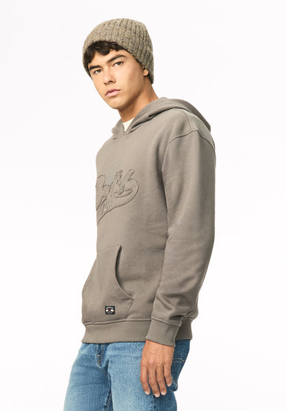 Farro Men's Brushed Fleece Graphic Hoodie, Dark Gull Gray - BM24950