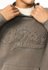 Farro Men's Brushed Fleece Graphic Hoodie, Dark Gull Gray - BM24950