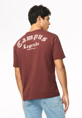 Tulio t-shirt à motif tête de taureau vintage pour homme, Acajou rouge - BM24964