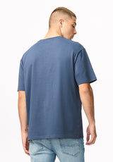 Tulian t-shirt à motif Buffalo pour homme, Indigo vintage - BM24965