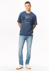 Tulian t-shirt à motif Buffalo pour homme, Indigo vintage - BM24965