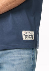 Tulian t-shirt à motif Buffalo pour homme, Indigo vintage - BM24965