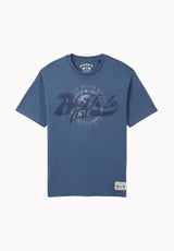 Tulian t-shirt à motif Buffalo pour homme, Indigo vintage - BM24965