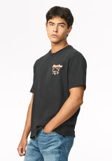Tordan t-shirt à motif Buffalo imprimé néon pour homme, Noir - BM24967