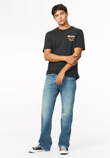 Tordan t-shirt à motif Buffalo imprimé néon pour homme, Noir - BM24967
