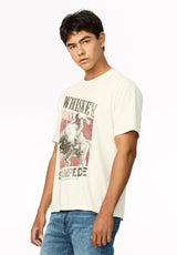 Tario t-shirt à motif cowboy et whisky pour homme, Lait - BM24968