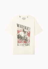 Tario t-shirt à motif cowboy et whisky pour homme, Lait - BM24968