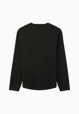Kambo henley côtelé à manches longues pour homme, Noir - BM24974